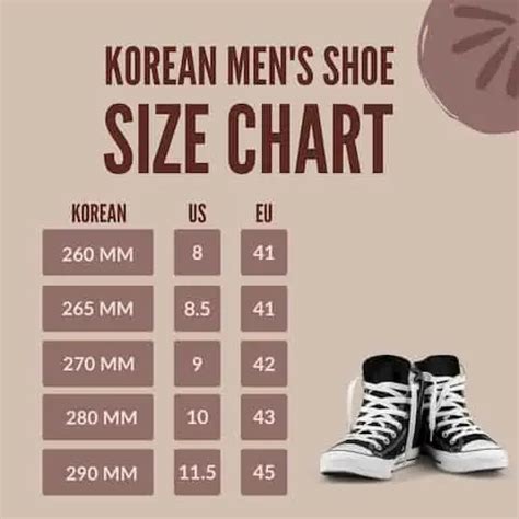 korean shoe size conversion chart.